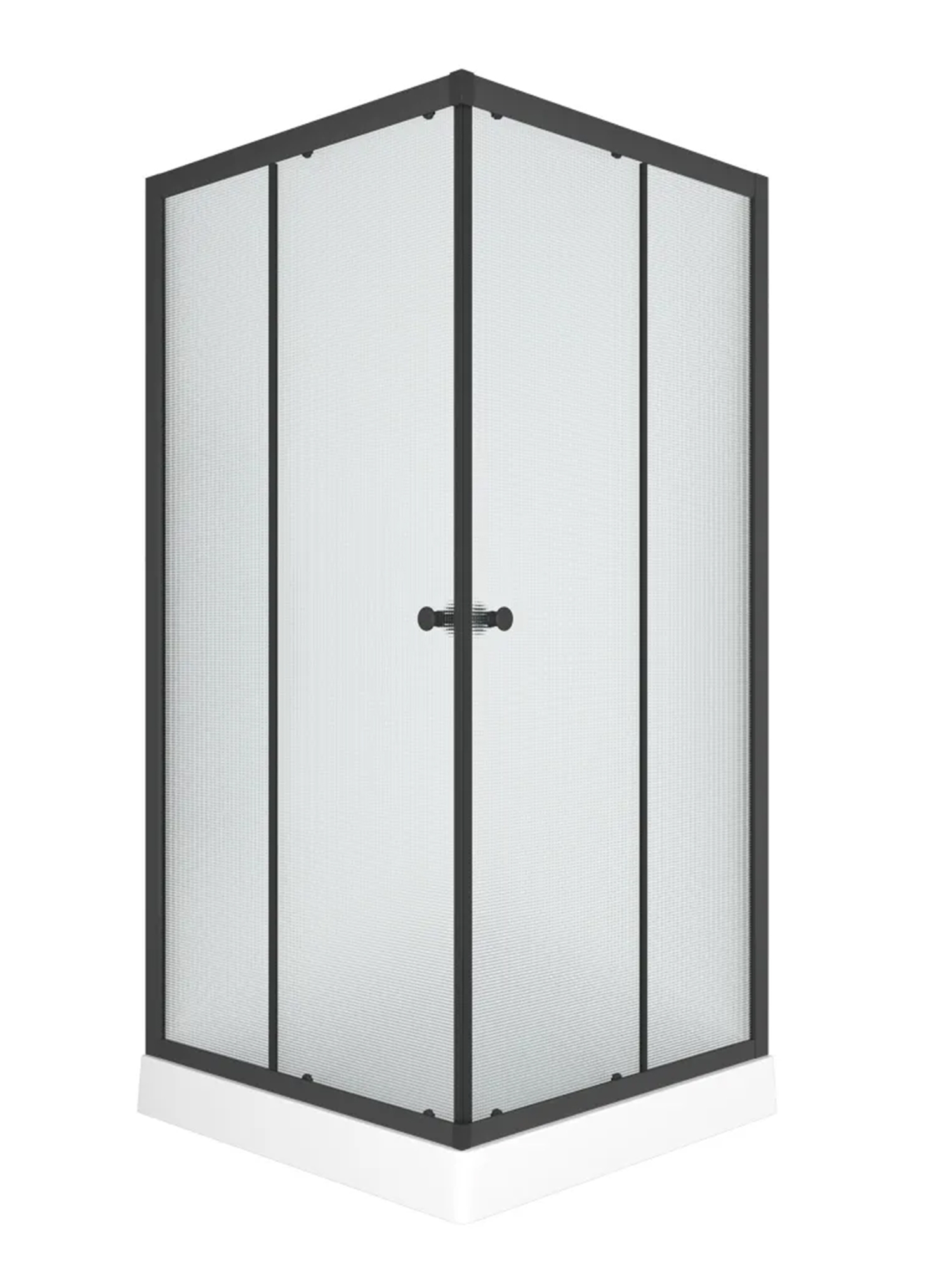 Душевой уголок BAU Stil Hit Black с поддоном 90x90х195, рифленое закаленное стекло, черный профиль