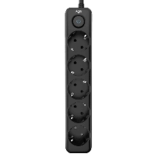 Сетевой фильтр AGNI плоский TP-FD5E-3m-black, 5 розеток Schuko, чёрный, кабель 3 метра, мощность нагрузки 4000 Вт, 16А, заземление, защита от короткого замыкания, сечение кабеля 3 х 1.5 кв.мм., размер 279x54x40 мм.