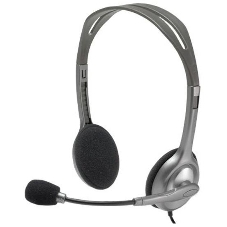 Гарнитура Logitech H110 серебристый, проводная, 3.5 мм