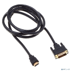 Кабель аудио-видео Buro HDMI (m)/DVI-D (Dual Link) (m) 1.8м. феррит.кольца позолоченные контакты черный