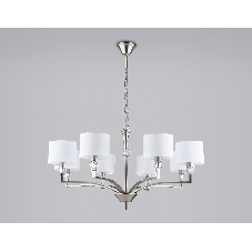 Люстра Ambrella light LH71123/8 SN/WH никель/белый E14/8 max 40W D840*880