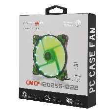 Вентилятор для корпуса Crown CMCF-12025S-1222 черный/зеленый, 120 мм, 1650 об/мин, 28 дБ, 3 pin