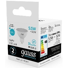 Лампа cветодиодная Gauss LED Elementary 13526 MR16 GU5.3 5.5W 4100К1/10/100