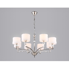 Люстра Ambrella light LH71123/8 SN/WH никель/белый E14/8 max 40W D840*880