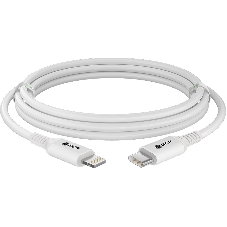 Кабель GCR PREMIUM 3.0m TypeC/Lightning MFI POWER DELIVERY 18 W, быстрая зарядка, белый силикон, AL case белый, белый ПВХ, GCR-53756