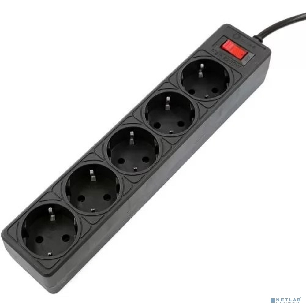 Сетевой фильтр 5bites GARDA SP5B-518 5S, 3x0.75 мм2, 1.8 м, черный