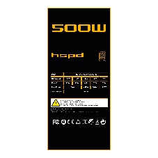 Блок питания HSPD Power Supply 500W HSI-500BS-BK, 500Вт, 80+ Bronze, 120мм, модульный, черный