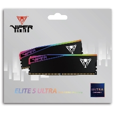 Оперативная память Patriot Viper Elite 5 Ultra RGB, DDR5, 32GB (2x16GB), 6000 MHz, CL28, с радиатором, RGB, чёрный
