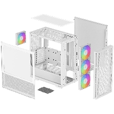 Компьютерный корпус Deepcool CH560 WH без БП, боковое окно (закаленное стекло)