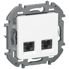 IEKINSPIRIA Розетка компьютерная двойная RJ45 категория 6 UTP 6738401 белый
