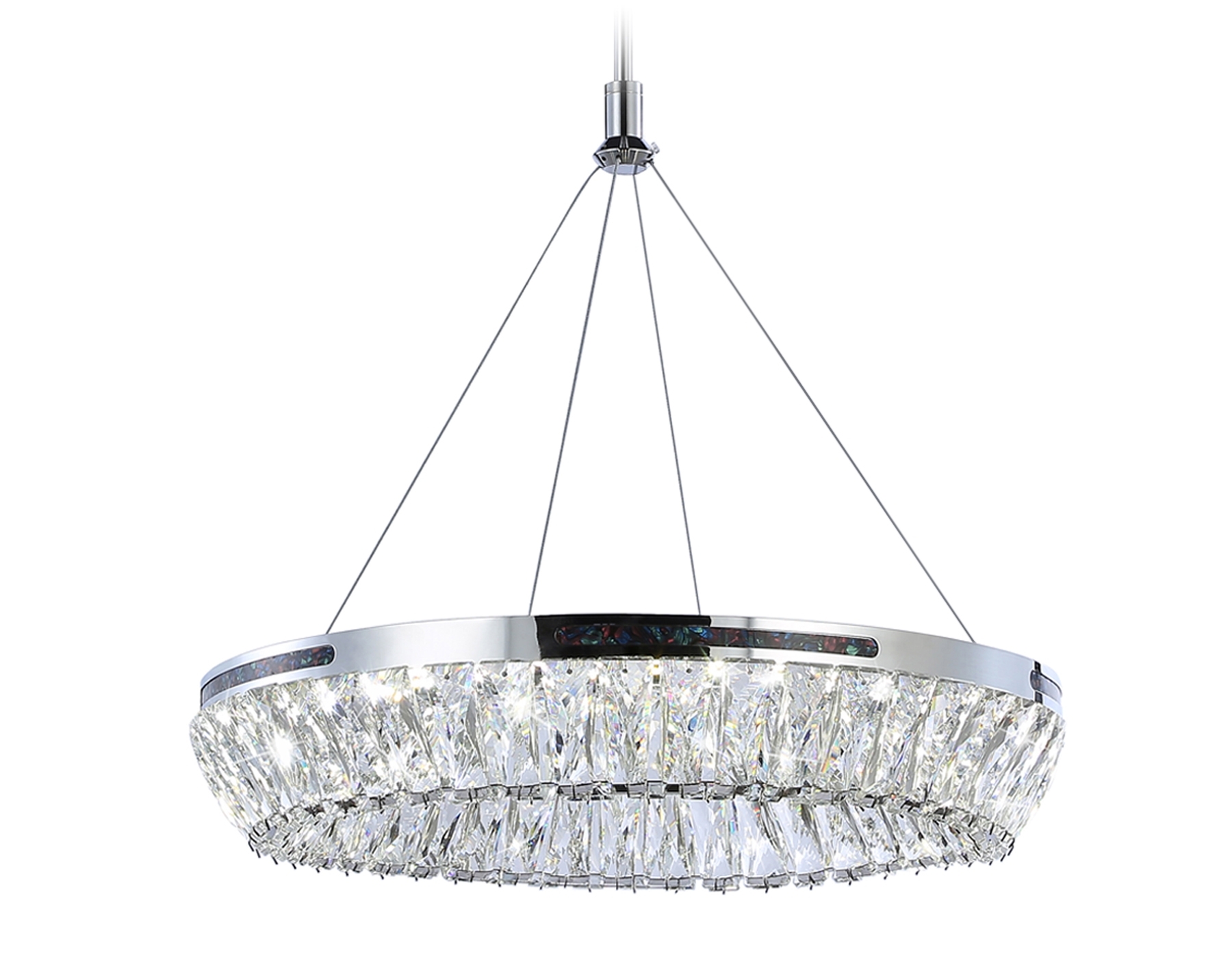 Светильник Ambrella light TR5022 CH/CL хром/прозрачный 3000K/4200K/6400K 47W D500*540 (Без ПДУ)