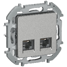 Inspiria Алюминий Розетка компьютерная 2-я RJ45 кат.5Е UTP | 6738371 | IEK Inspiria Алюминий Розетка компьютерная 2-я RJ45 кат.5Е UTP | 6738371 | IEK