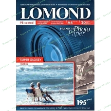 Фотобумага Lomond cуперглянцеваятепло-белая (Super Glossy Warm) микропористая, 195/A4/20л.(К)
