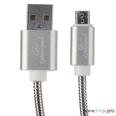 Кабель USB2.0 Cablexpert CC-G-mUSB02S-0.5M, AM/microB, серия Gold, длина 0.5м, серебро, блистер