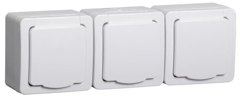 Розетка IEK ERMP32-K01-16-54-EC РСб23-3-ГПБб роз 3м с з/к о/у IP54 (белый) ГЕРМЕС PLUS