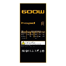 Блок питания HSPD Power Supply 600W HSI-600BS-BK, 600Вт, 80+ Bronze, 120мм, модульный, черный