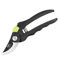 Секатор садовый Deli DL580207 цельнокованный, лезвия с тефлоновым покрытием, длина 215мм, макс. диаметр резки 12мм, сталь SK5
