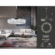 Светильник Ambrella light TR5022 CH/CL хром/прозрачный 3000K/4200K/6400K 47W D500*540 (Без ПДУ)