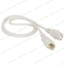 Шнур питания Lanmaster C13-C14, 3х0.75, 220В, 10А, белый, 2 метра