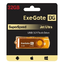 Exegate EX302052RUS USB-флеш накопитель ExeGate Jet Ultra 32GB жёлтый (USB3.0/=USB3.1 Gen1/=USB3.2 Gen1 5Gbps, пластик/металл)