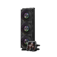 Система жидкостного охлаждения PCCooler DT360 ARGb Display BK (300W, 360мм, LED temp., черный, ARGb/Fans: 3x120мм, 83.83CFM, 3000RPM/Pump height 62мм, 15dBA, 2600RPM, Rad thickness 27мм/S: 1851, 1700, 1200, 115X, AM5, AM4)