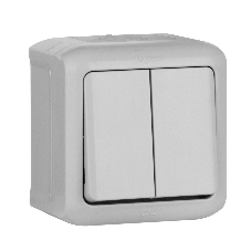 Legrand Legrand 782331 Переключатель двухклавишный IP44 (Серый)