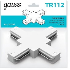 Коннектор для трековых шинопроводов Gauss (+) белый