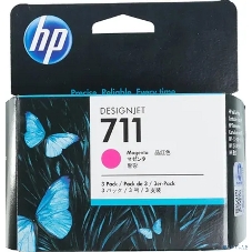 Картридж струйный HP №711 CZ135A пурпурный x3уп. для HP DJ T120/T520