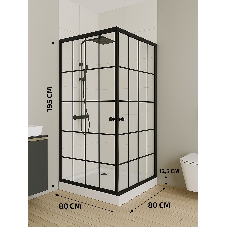Душевой уголок квадратный BAU Stil square 80х80х195, с поддоном 12,5 см, закаленное стекло толщиной