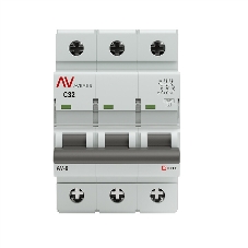 Выключатель автоматический трехполюсный AV-6 32А C 6кА AVERES mcb6-3-32C-av EKF