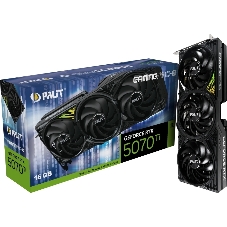 Видеокарта Palit GeForce RTX 5070 Ti GamingPro-S, 16 GB GDDR7, 256 bit, 3xDisplayPort, HDMI, GPU 2452 MHz