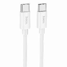 Кабель USB2.0 Hoco Type-C/Type-C, 3А, 60Вт, силиконовая оплетка, X87, 1м, белый, коробка