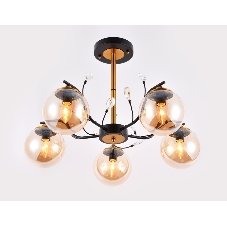 Светильник Ambrella light TR9072/5 BK/TI черный/янтарь E14 max 40W D620*420