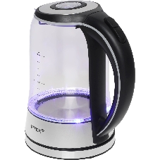 Чайник электрический Vitek VT-WK1009 1.7л. 2200Вт черный/серый корпус: стекло