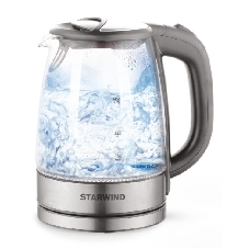 Электрочайник Starwind SKG2315 серый/серебристый, 1.7 л, 2200 Вт, скрытый нагревательный элемент
