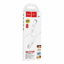 Кабель USB2.0 Hoco Type-C/Type-C, 3А, 60Вт, силиконовая оплетка, X87, 1м, белый, коробка