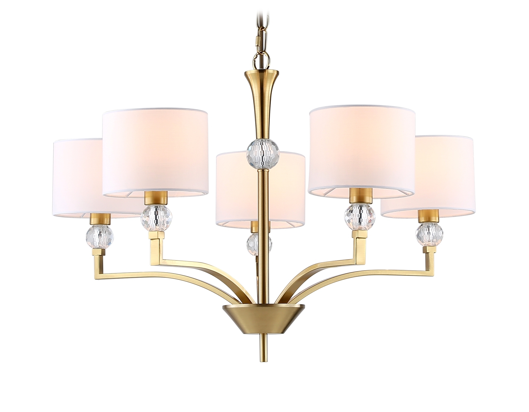 Люстра Ambrella light LH71131/5 BS/WH латунь/белый E14/5 max 40W D660*880