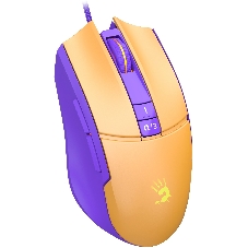 Мышь проводная A4Tech Bloody L65 Max желтый/фиолетовый, 12000 dpi, USB, кнопки - 7
