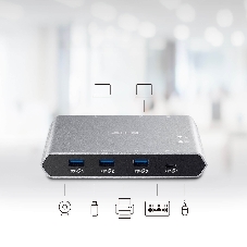 Переключатель ATEN 2-Port USB-C Gen 2 Sharing Switch with Power Pass-through