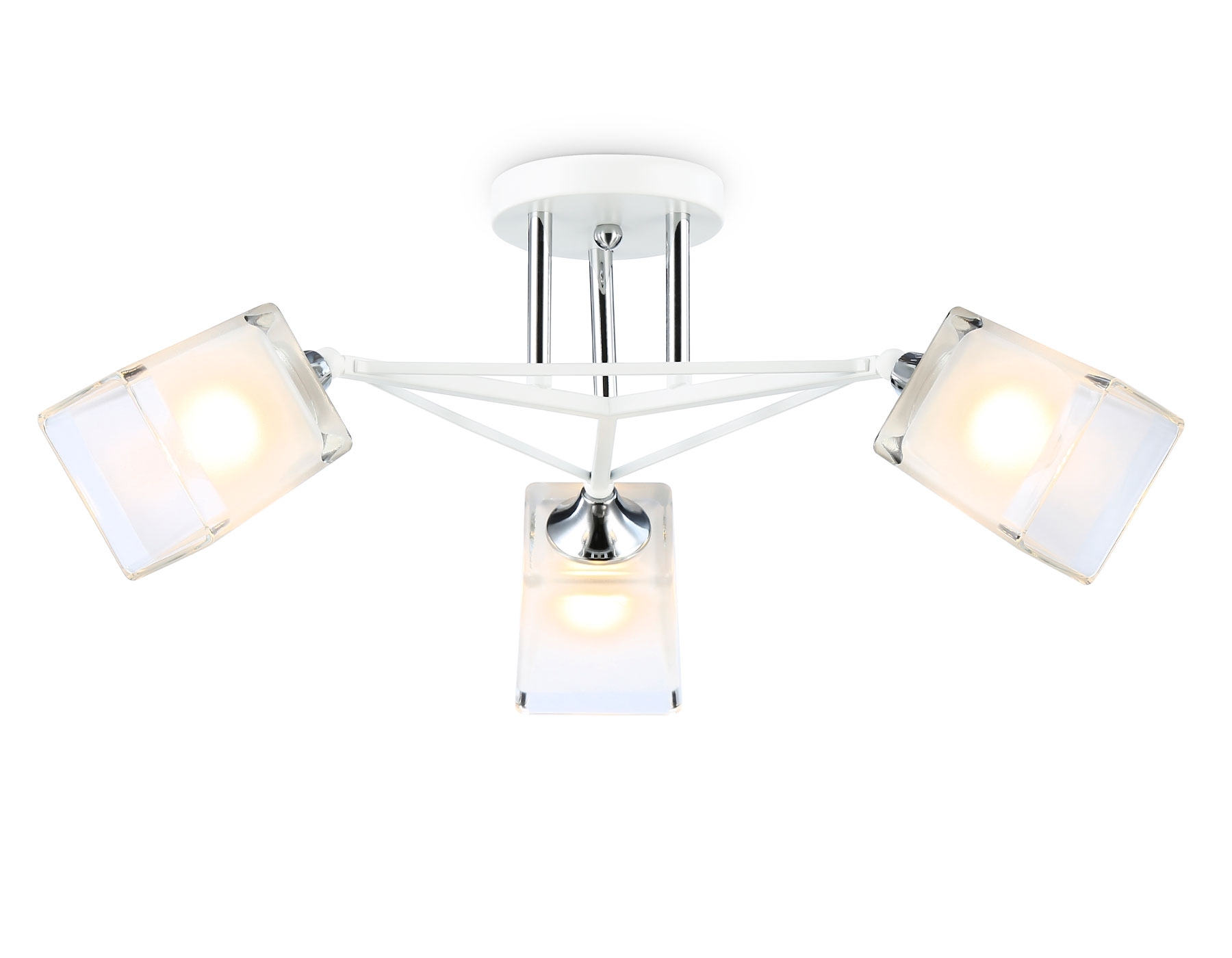 Светильник Ambrella light TR303071/3 WH/CH/FR белый/хром/белый матовый E27/3 max 40W D560*250