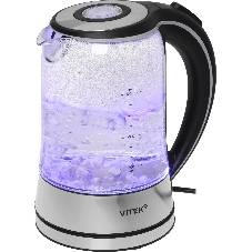 Чайник электрический Vitek VT-WK1009 1.7л. 2200Вт черный/серый корпус: стекло