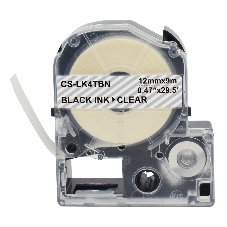 Картридж ленточный Cactus CS-LK4TBN черный, 12 мм, 9 м для Epson LW300/LW400/LW700/LW600P/LW1000P/K400/Z700/Z900
