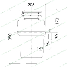 Измельчитель пищевых отходов Kuppersberg WS 750 B, High-Tech, мощность 750 Вт, 3800-4200 об/мин, защита от перегрева, авто выключение, DC мотор, шумоизоляция, уровень шума 70 дБ, черный