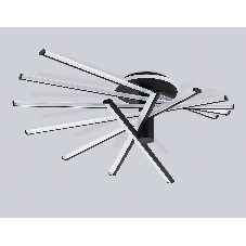 Потолочный светодиодный светильник Ambrella light FL6242 BK черный 135W 3000K-6400K 900*750*230 (ПДУ ИК)