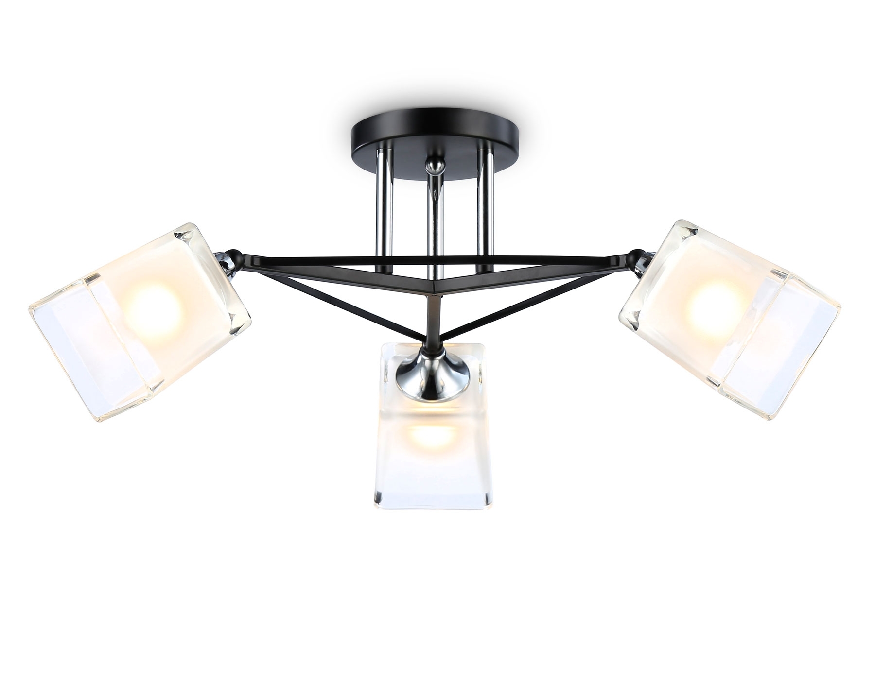 Светильник Ambrella light TR303072/3 BK/CH/FR черный/хром/белый матовый E27/3 max 40W D560*250