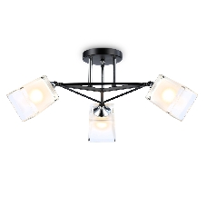 Светильник Ambrella light TR303072/3 BK/CH/FR черный/хром/белый матовый E27/3 max 40W D560*250 Светильник Ambrella light TR303072/3 BK/CH/FR черный/хром/белый матовый E27/3 max 40W D560*250
