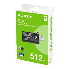 Внешний SSD ADATA SC730, 512 Gb, USB 3.2 Gen 2 Type-A/Type-C, R/W 600/600, черный