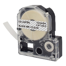 Картридж ленточный Cactus CS-LK4TBN черный, 12 мм, 9 м для Epson LW300/LW400/LW700/LW600P/LW1000P/K400/Z700/Z900