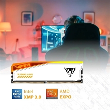 Оперативная память Patriot Viper Elite 5 TUF Gaming, DDR5, 32Gb (2x16 GB), 6000 MHz, CL36, DIMM, радиатор, RGB, белый