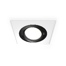 Комплект встраиваемого поворотного светильника Ambrella light XC7631081 SWH/PBK белый песок/черный полированный MR16 GU5.3 (C7631, N7002)